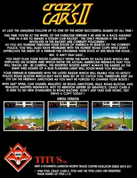 Crazy Cars II box cover back